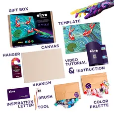 FAINO/WISE ELK DIY 3D painting creative set ” Koi Carps” TM OKTO 30*40 сm