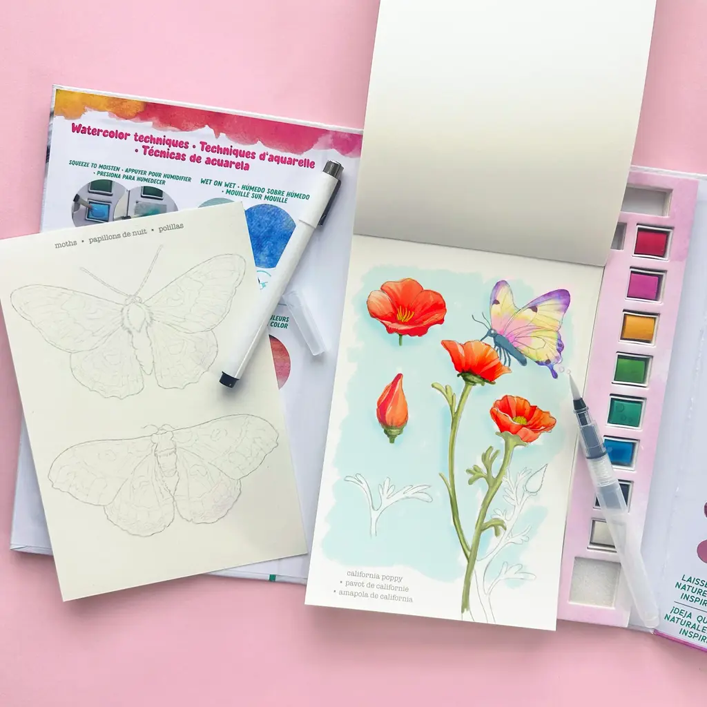 BRIGHT STRIPES Watercolor Journal Flora