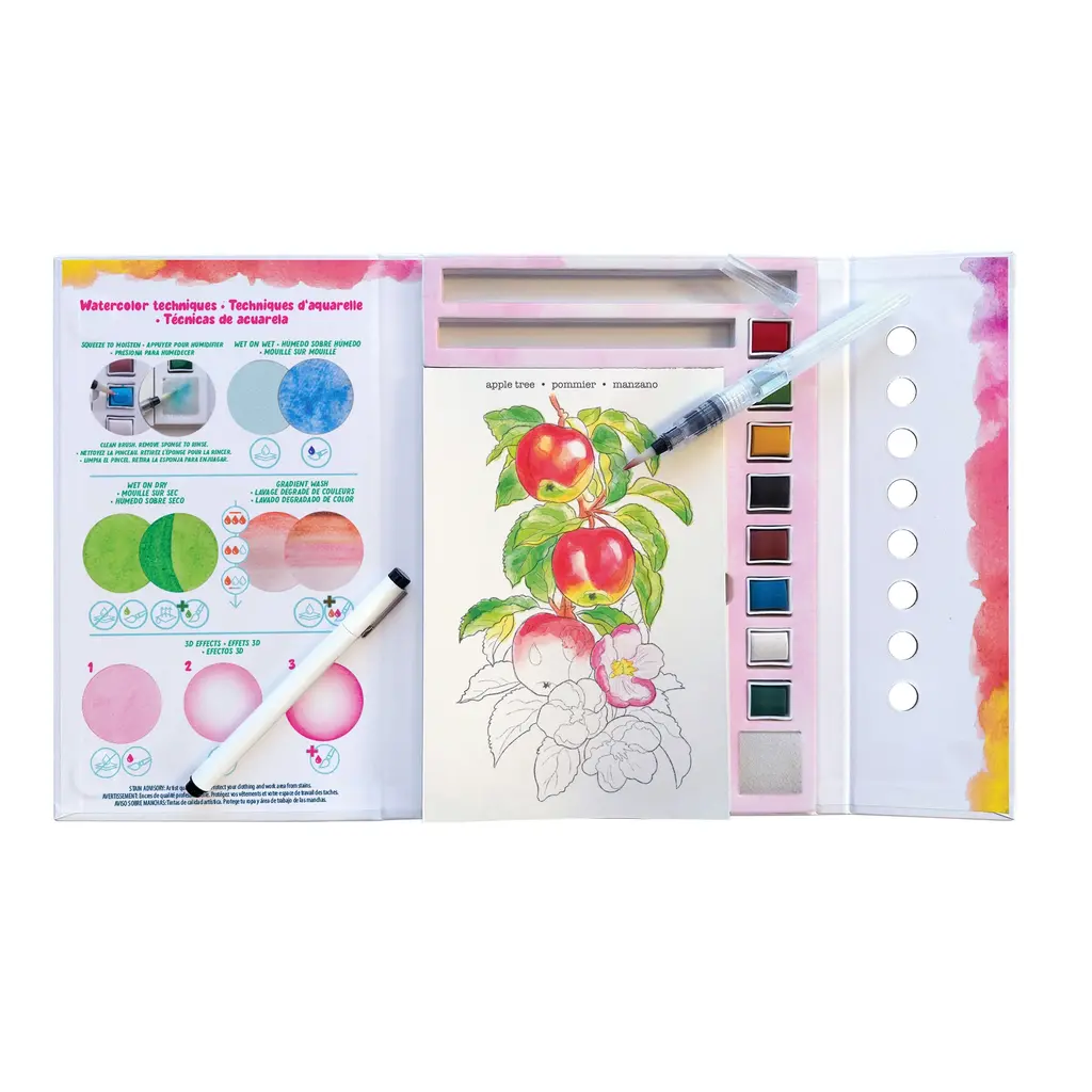 BRIGHT STRIPES Watercolor Journal Flora