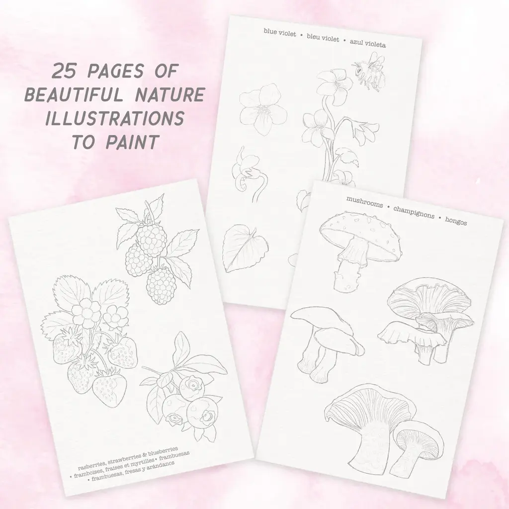 BRIGHT STRIPES Watercolor Journal Flora