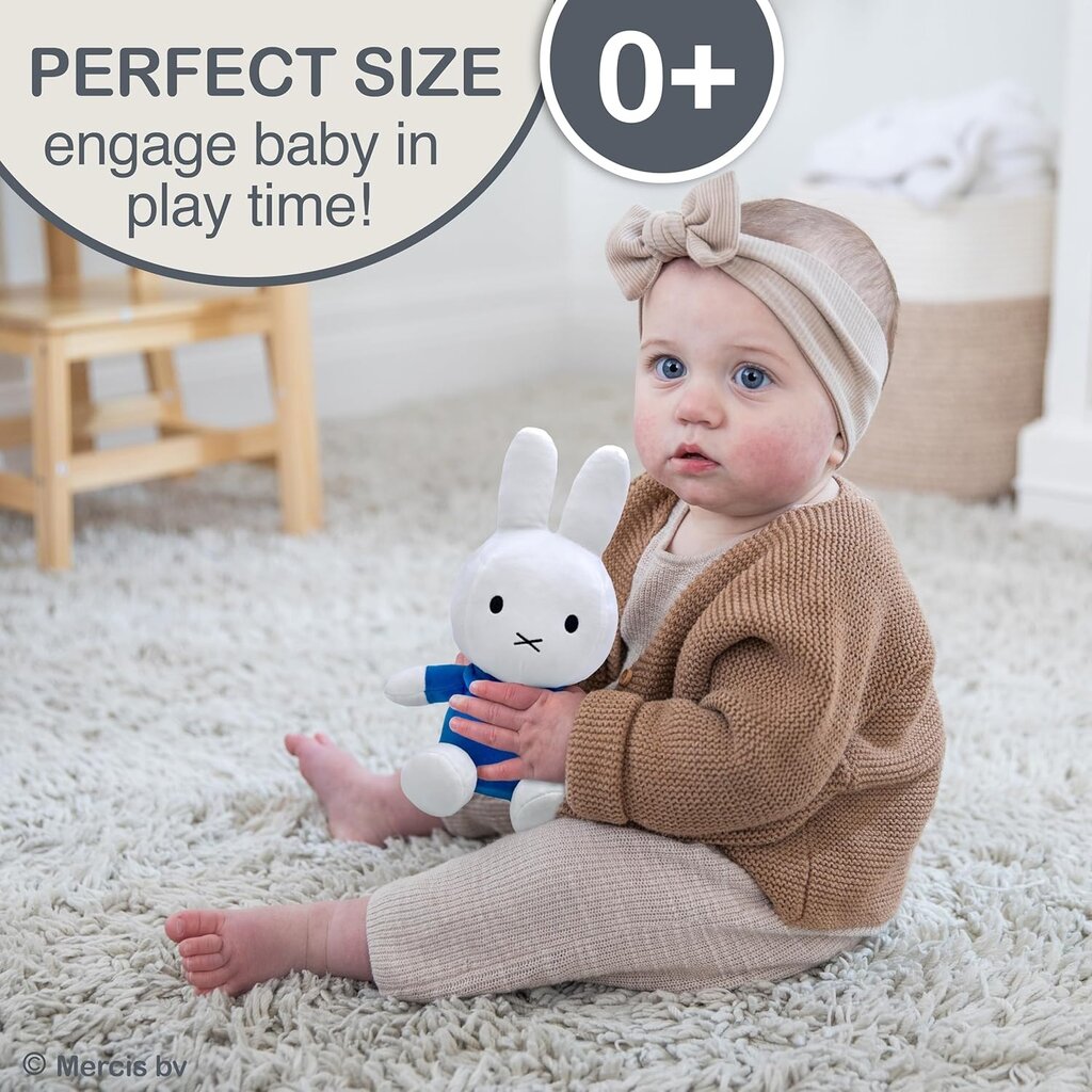 KIDS PREFERRED Miffy 8" Bean Bag - White w/ Blue Dress