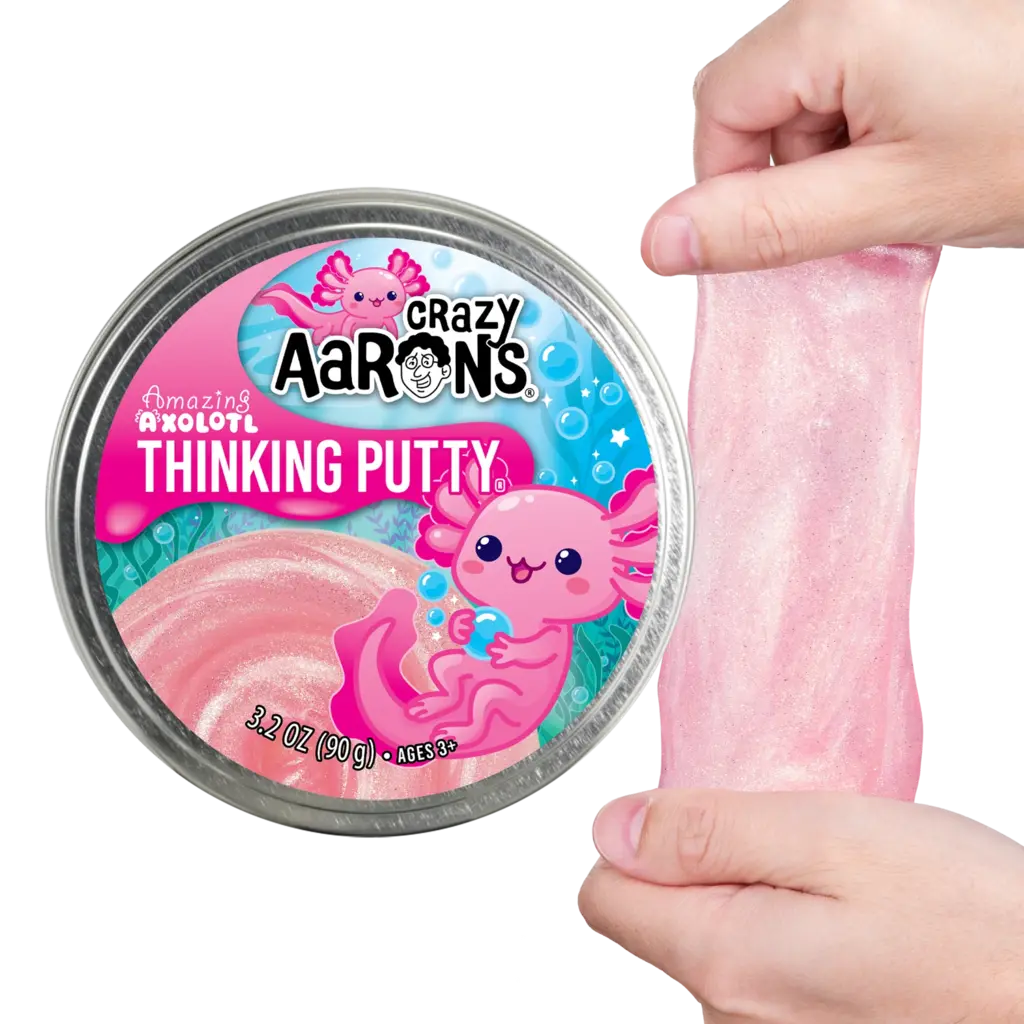 CRAZY AARON Amazing Axolotl Thinking Putty 4" Tin