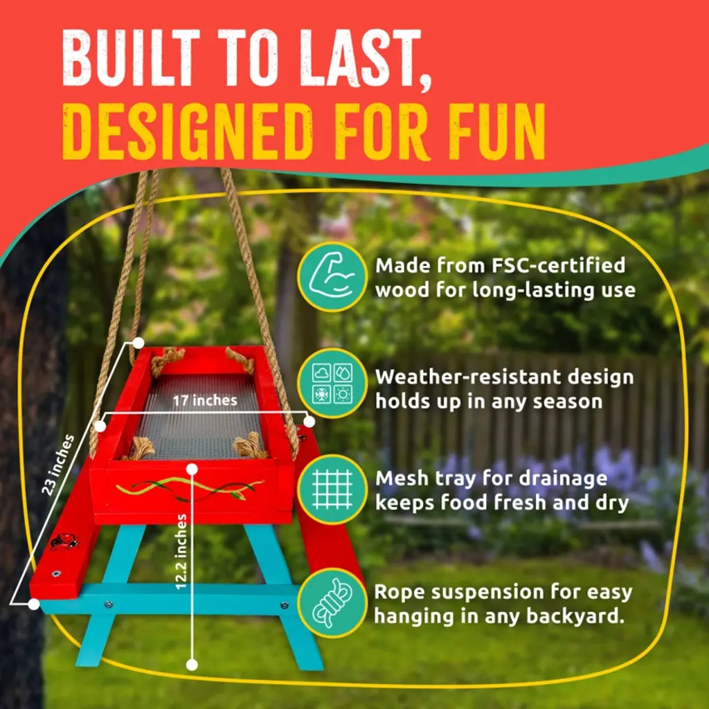 SPARKJUMP Picnic Table Feeder Woodworking Kit