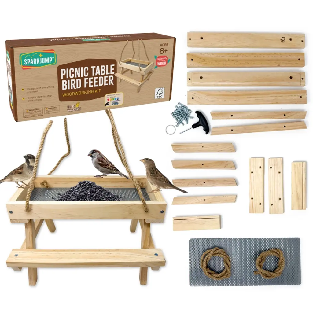 SPARKJUMP Picnic Table Feeder Woodworking Kit