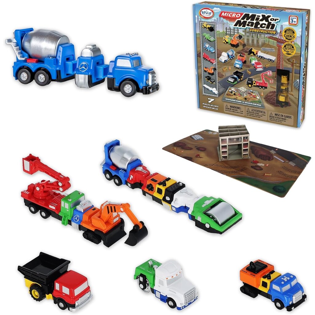 POPULAR PLAYTHINGS Micro Mix or Match Vehicles Construction 3+