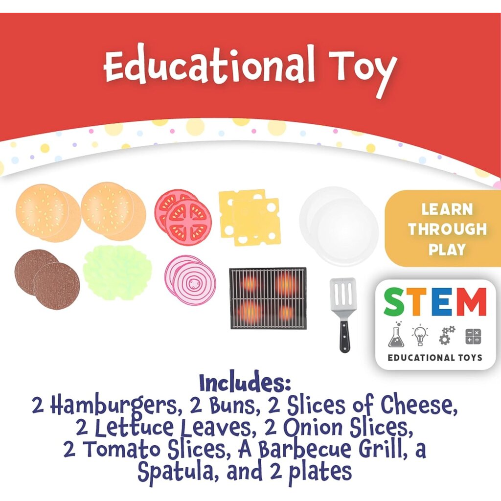 POPULAR PLAYTHINGS Magnetic Build & Grill Burger Set 3+