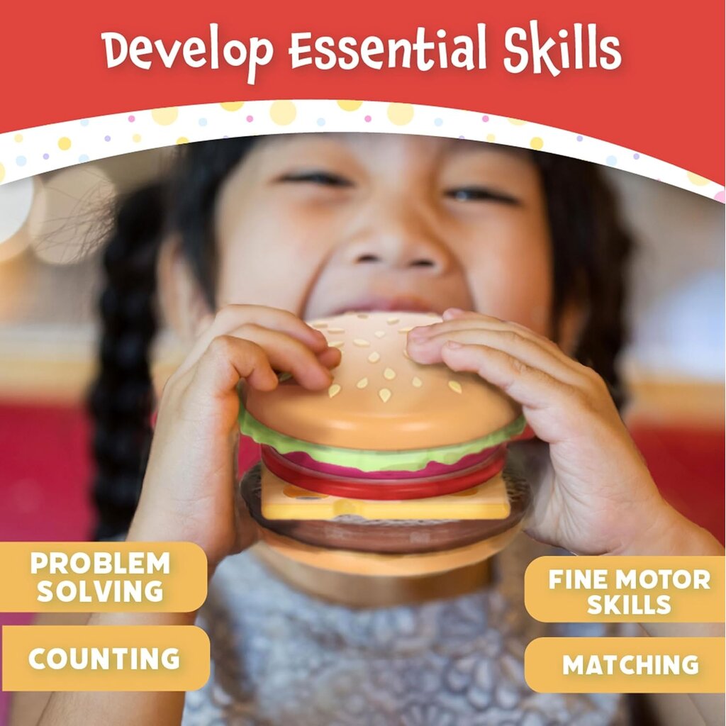 POPULAR PLAYTHINGS Magnetic Build & Grill Burger Set 3+