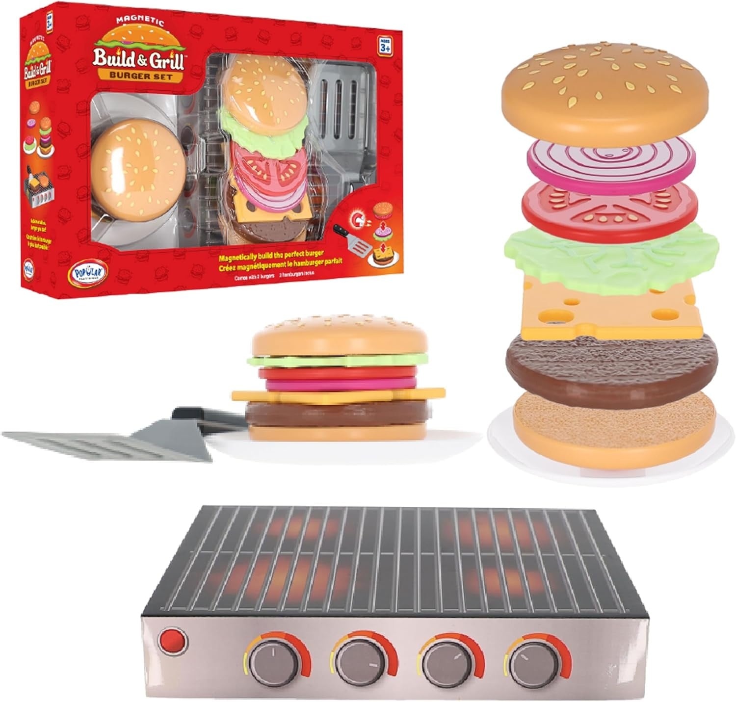 Magnetic Build & Grill Burger Set 3+