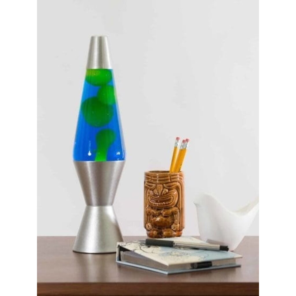 SCHYLLING Lava Lamp 14.5" Green Wax & Blue Liquid *In Store Pickup Only*