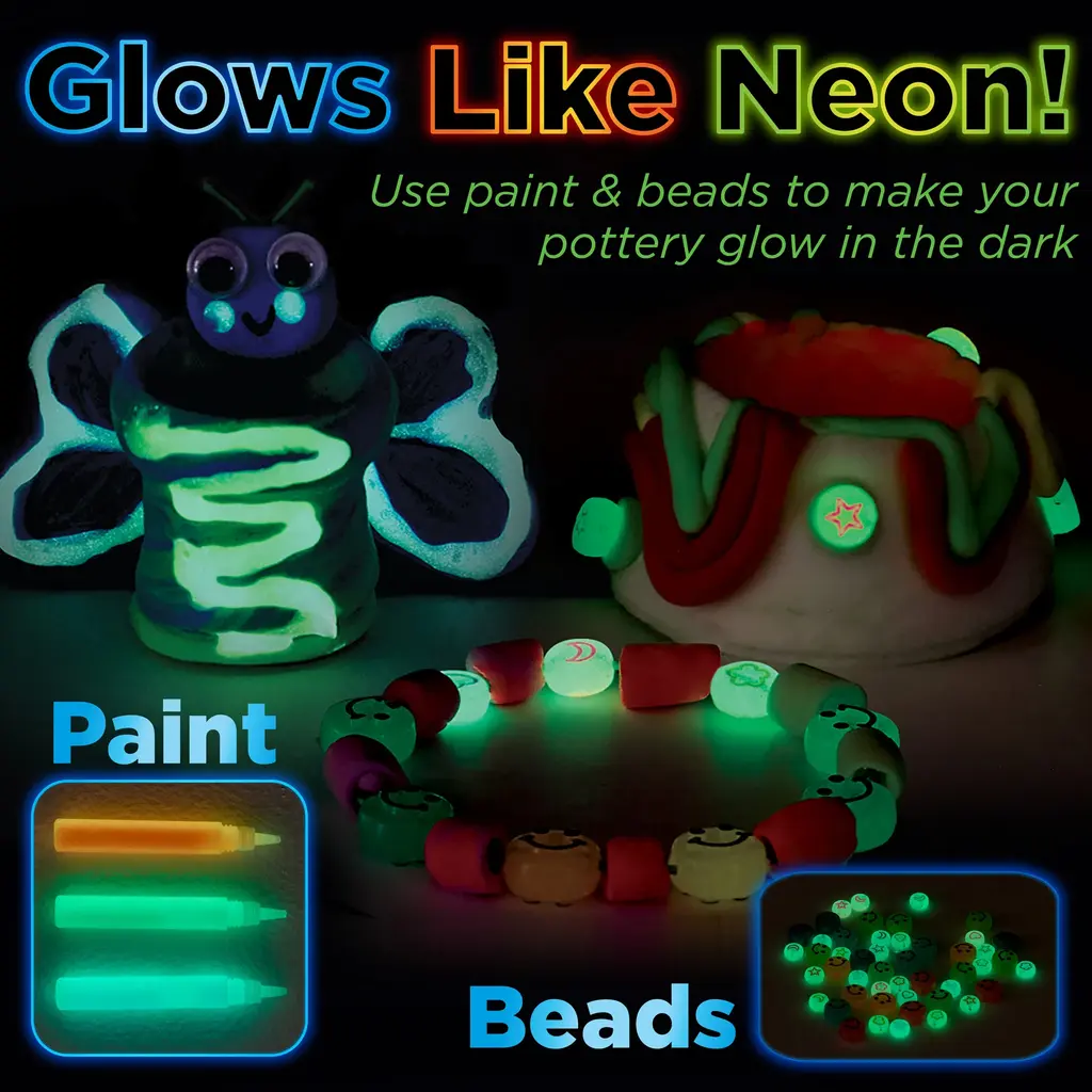CREATIVITY FOR KIDS Neon Glow Pottery Studio