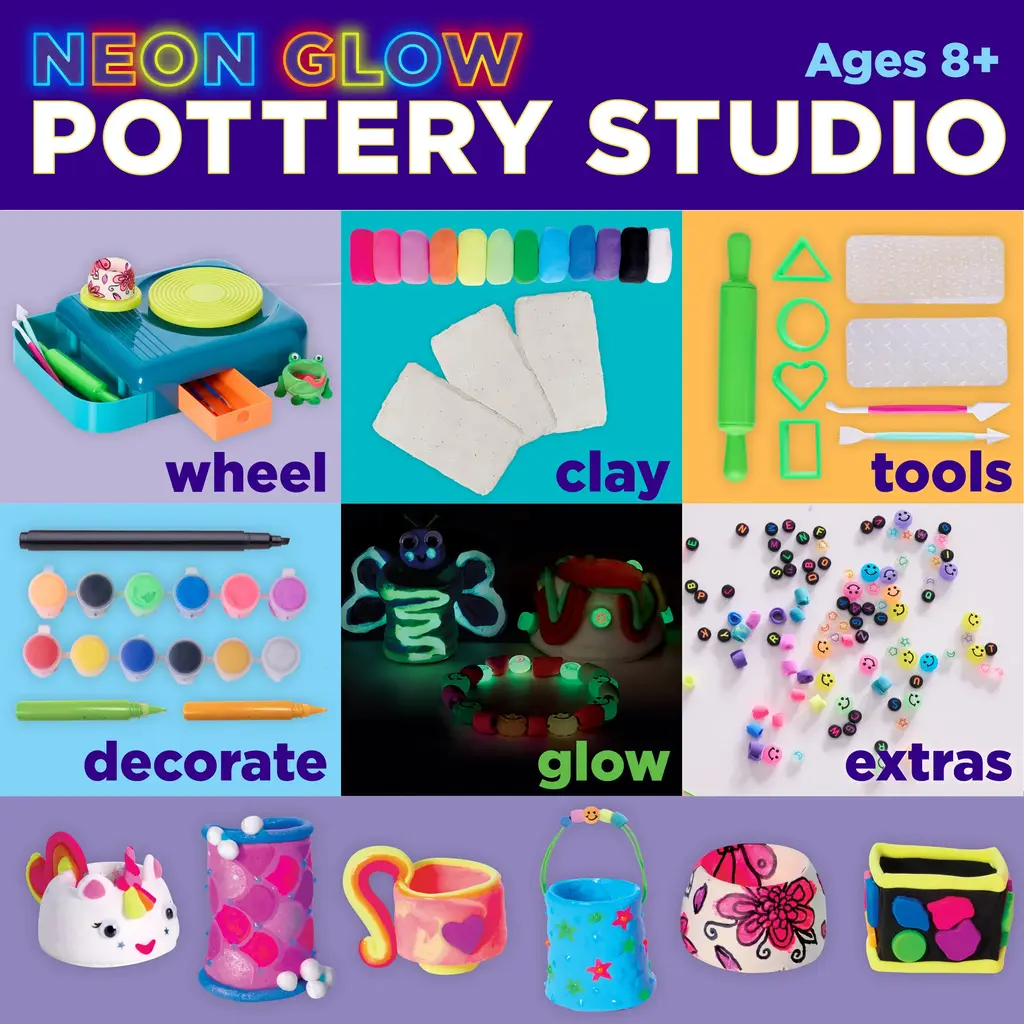 CREATIVITY FOR KIDS Neon Glow Pottery Studio