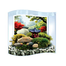 SILVER CIRCLE PRODUCTS Bonsai Moss & Rock Garden Wave Terrarrium