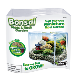 SILVER CIRCLE PRODUCTS Bonsai Moss & Rock Garden Wave Terrarrium