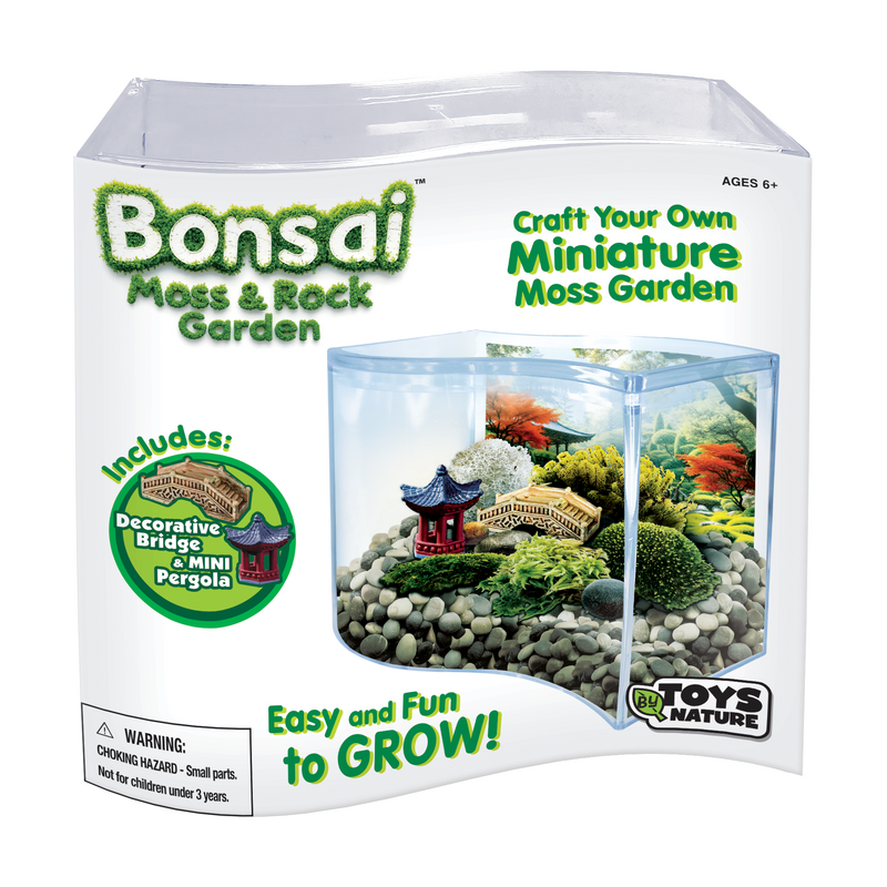SILVER CIRCLE PRODUCTS Bonsai Moss & Rock Garden Wave Terrarrium