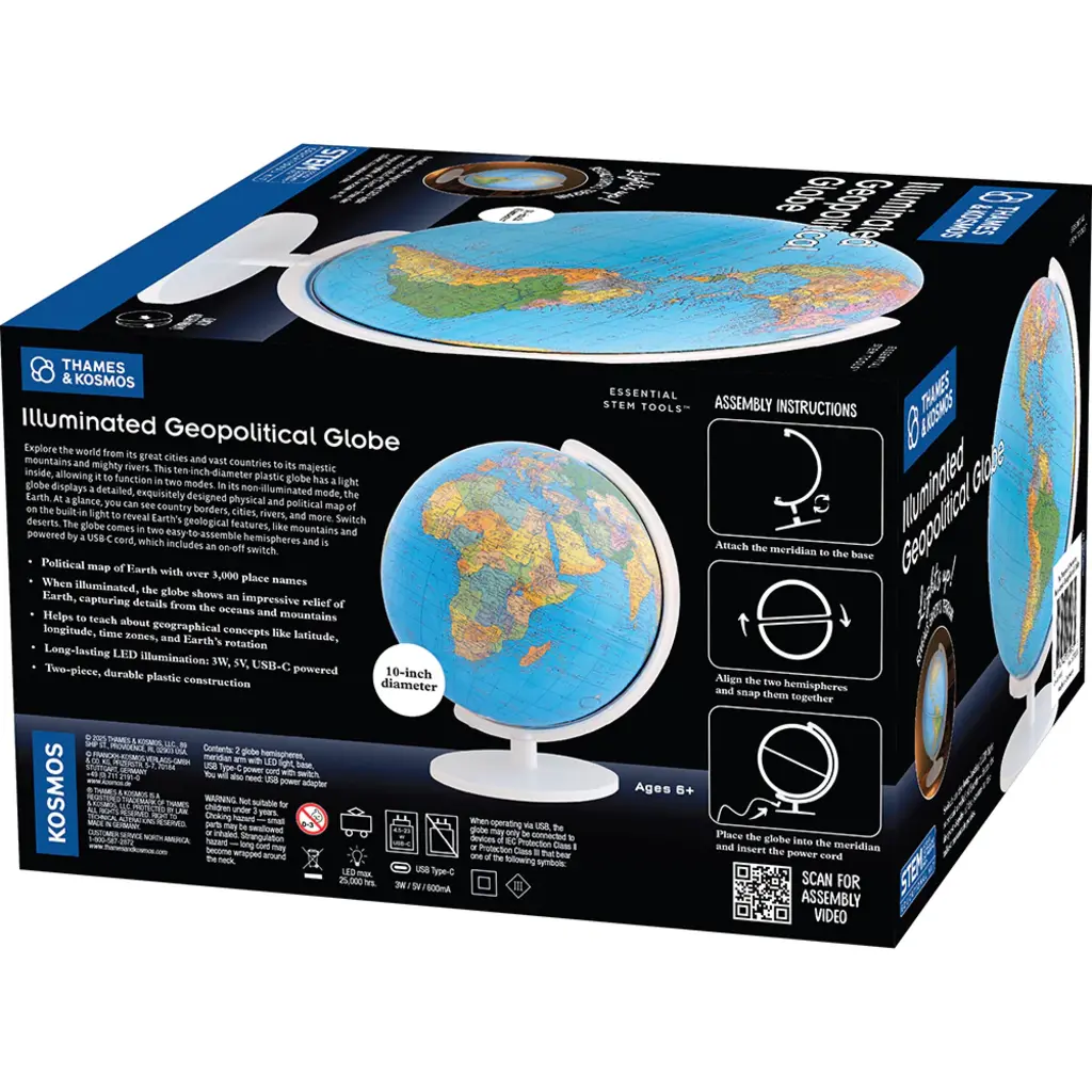 THAMES & KOSMOS Illuminated Geopolitical Globe