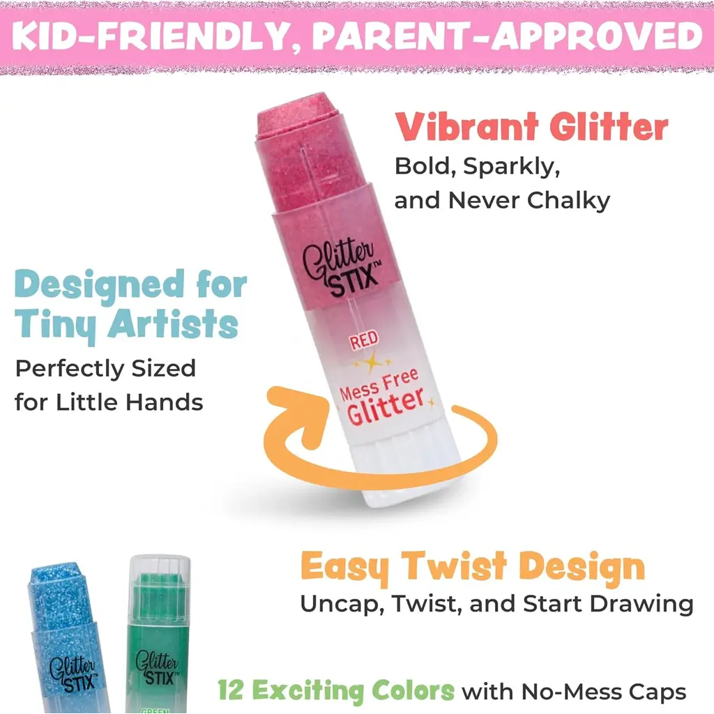 PENCIL GRIP Glitter Stix 12 pc Set