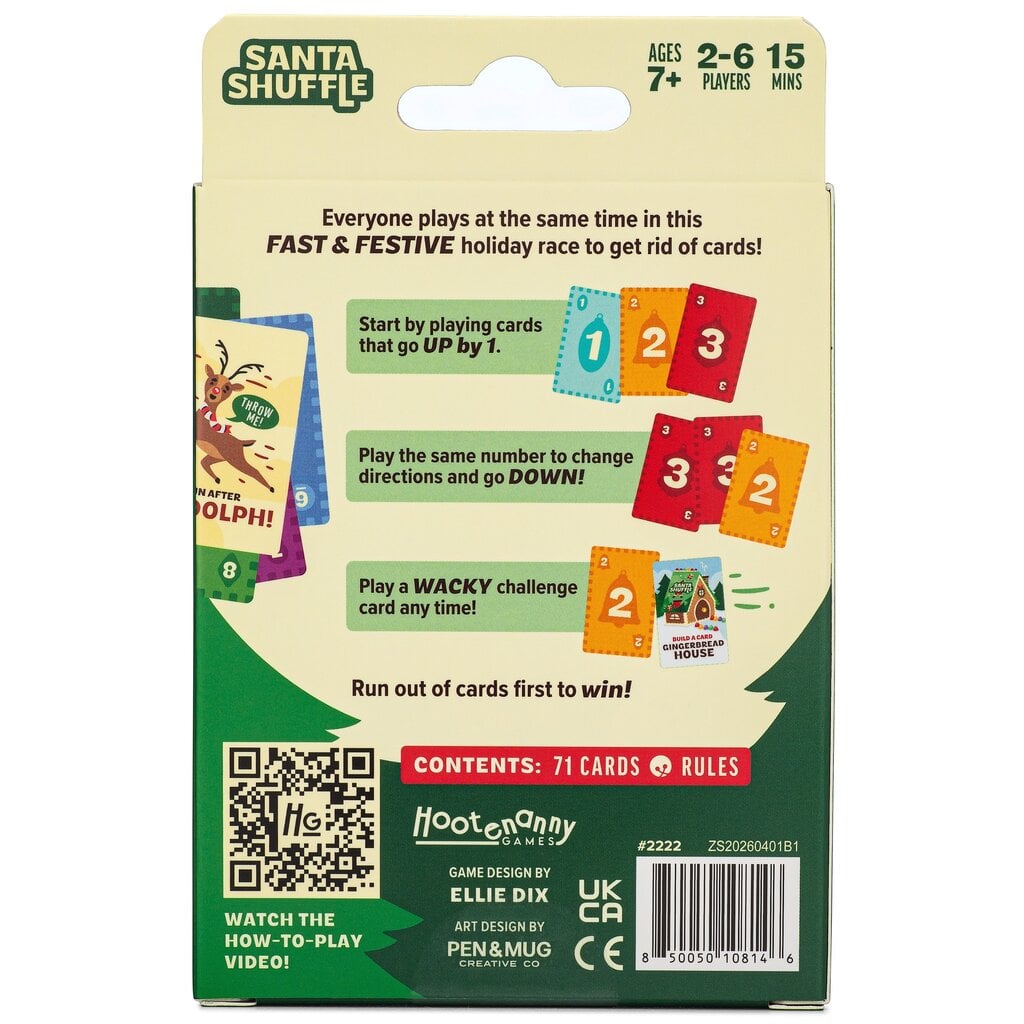 HOOTENANNY GAMES Santa Shuffle: A Christmas Card Game