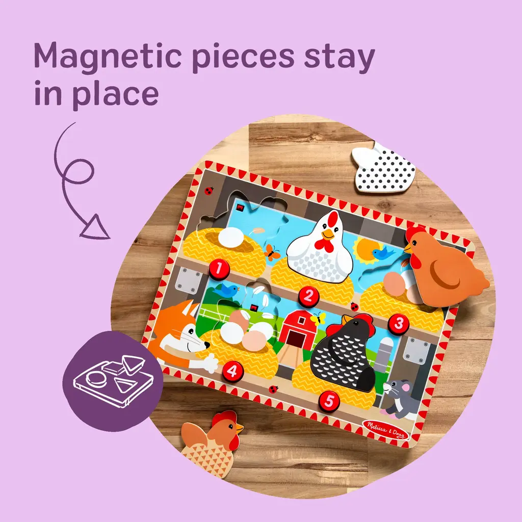 MELISSA & DOUG Push to Pop Puzzle Happy Hens
