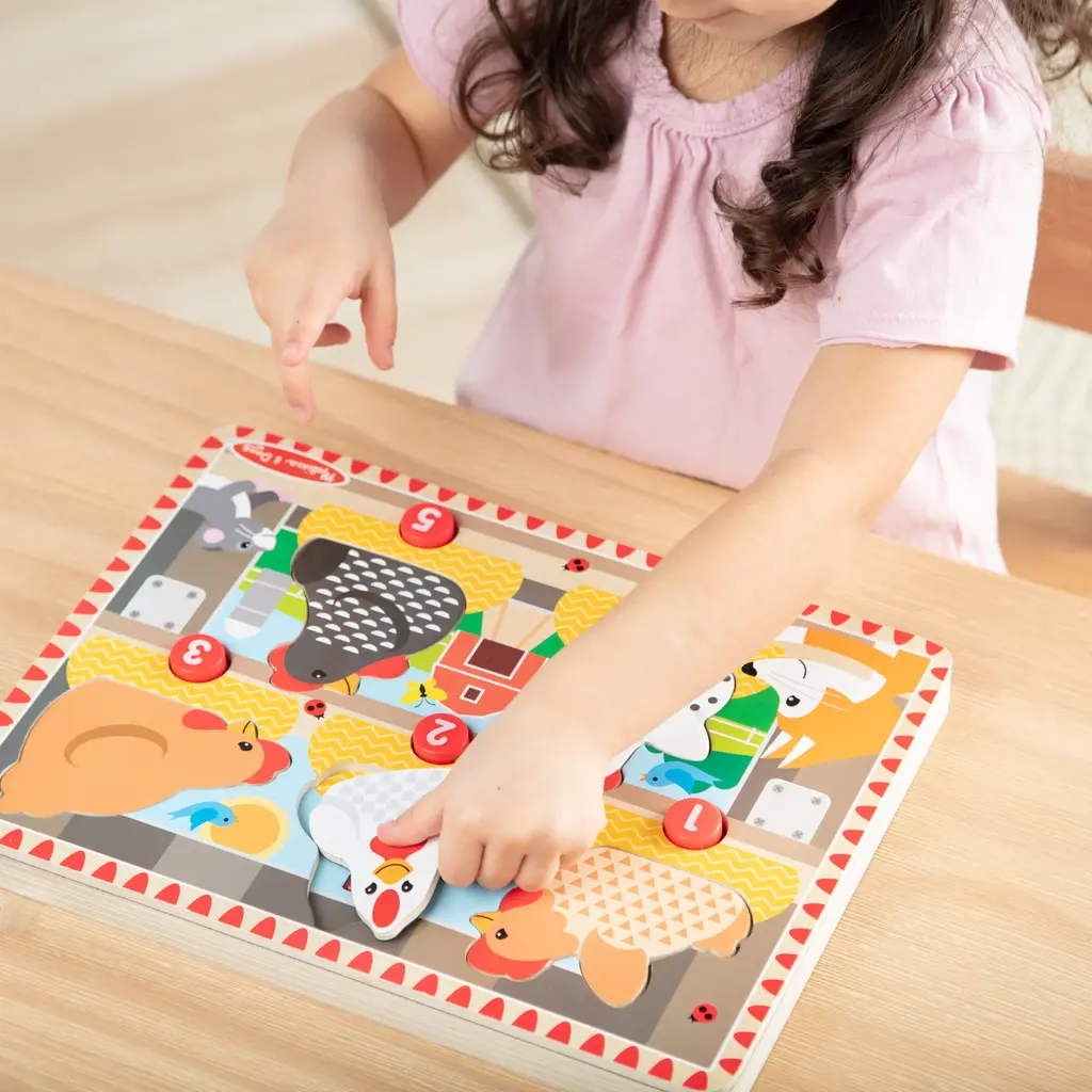 MELISSA & DOUG Push to Pop Puzzle Happy Hens
