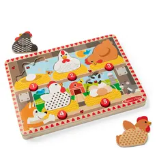 MELISSA & DOUG Push to Pop Puzzle Happy Hens