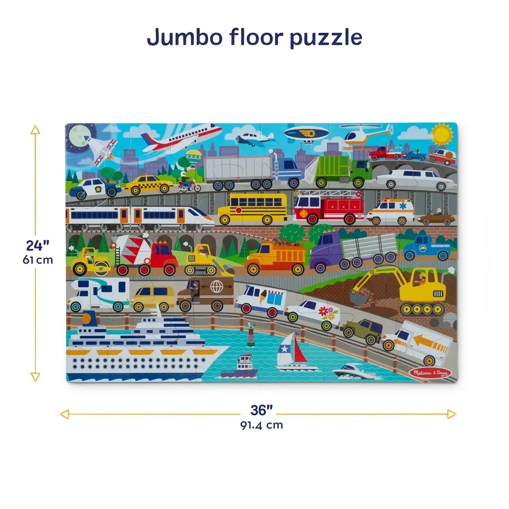 MELISSA & DOUG Traffic Jam 24 Pc Floor Puzzle