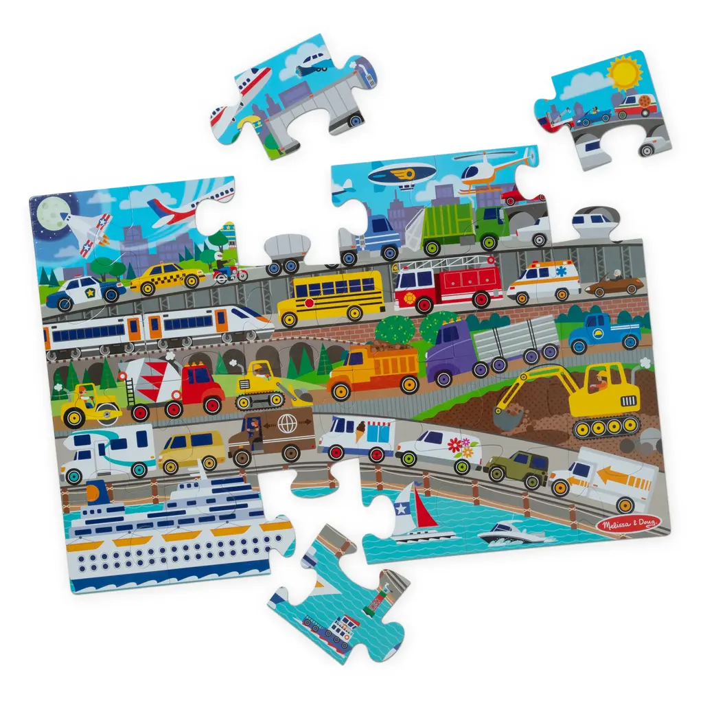 MELISSA & DOUG Traffic Jam 24 Pc Floor Puzzle
