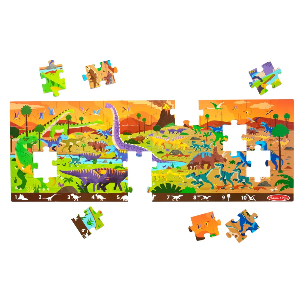 MELISSA & DOUG New Land Of Dinosaur Floor Puzzle 48 pc