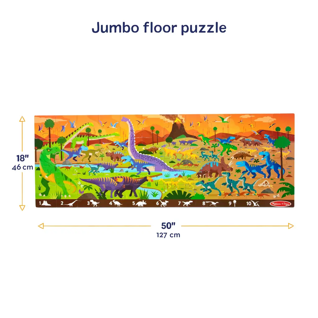 MELISSA & DOUG New Land Of Dinosaur Floor Puzzle 48 pc