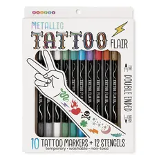 SNIFTY Metallic Tattoo Flair Tattoo Markers + Stencils