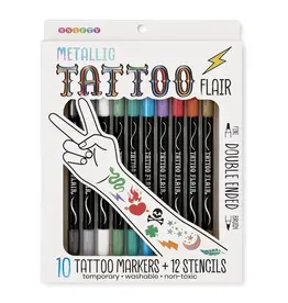 SNIFTY Metallic Tattoo Flair Tattoo Markers + Stencils