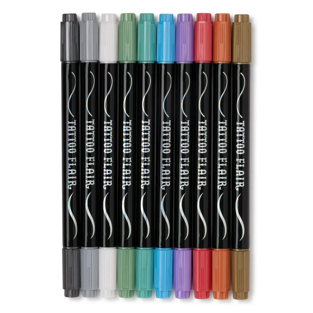 SNIFTY Metallic Tattoo Flair Tattoo Markers + Stencils