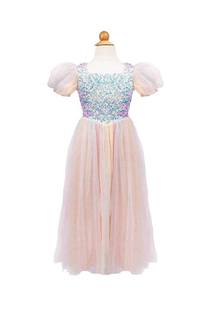 Rainbow Sherbert Sparkle Dress, Size 3-4