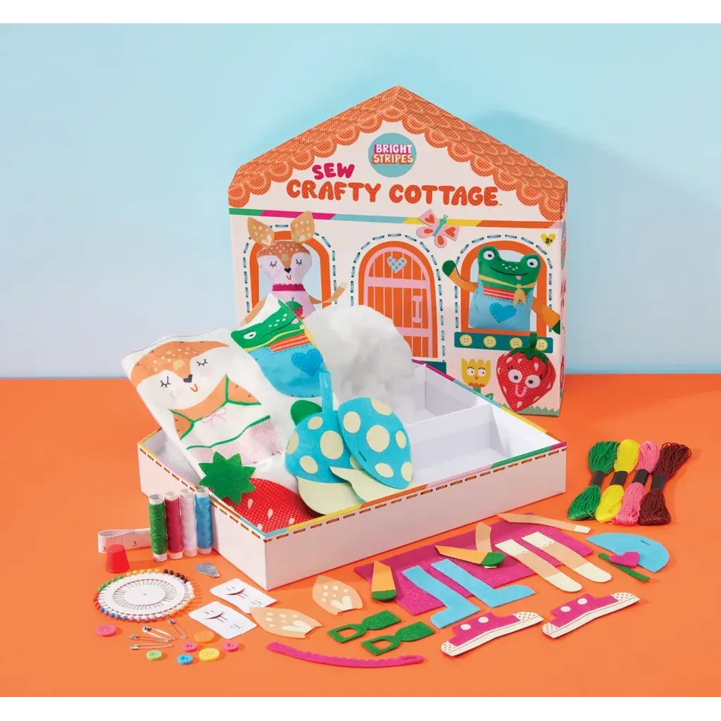 BRIGHT STRIPES Sew Crafty Cottage All-in-One Sewing Box