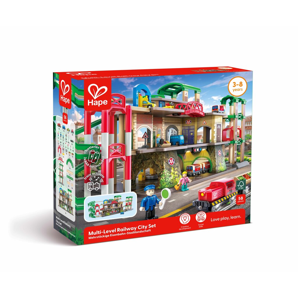 HAPE INTERNATIONAL Multi-Level Railway City Set *In Store Pickup Only*