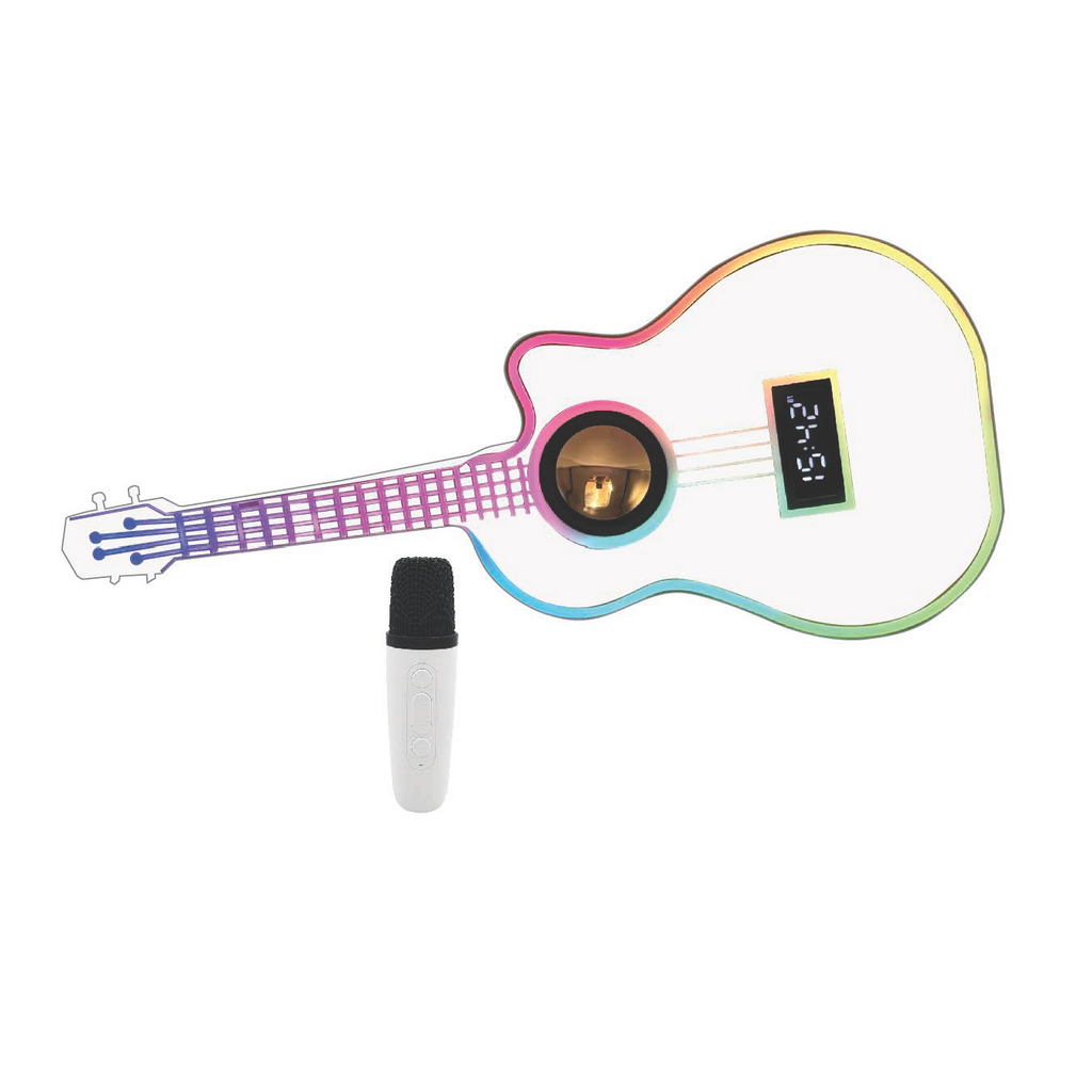 WIRELESS EXPRESS Rock Star Guitar & Microphone Karaoke Set White