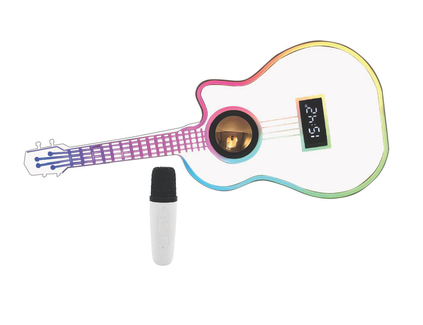 Rock Star Guitar & Microphone Karaoke Set White