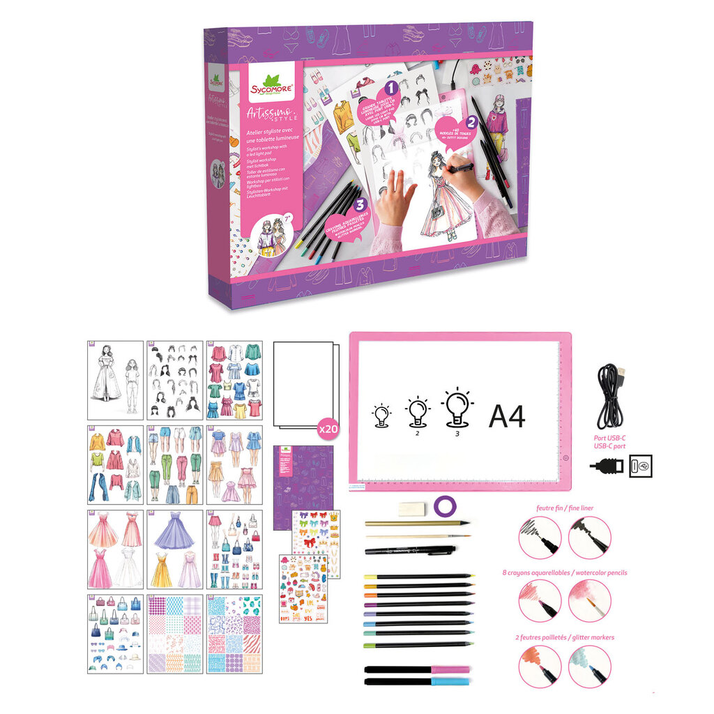 SPEEDY MONKEY Sycamore Stylist's Workshop with LED Light Pad
