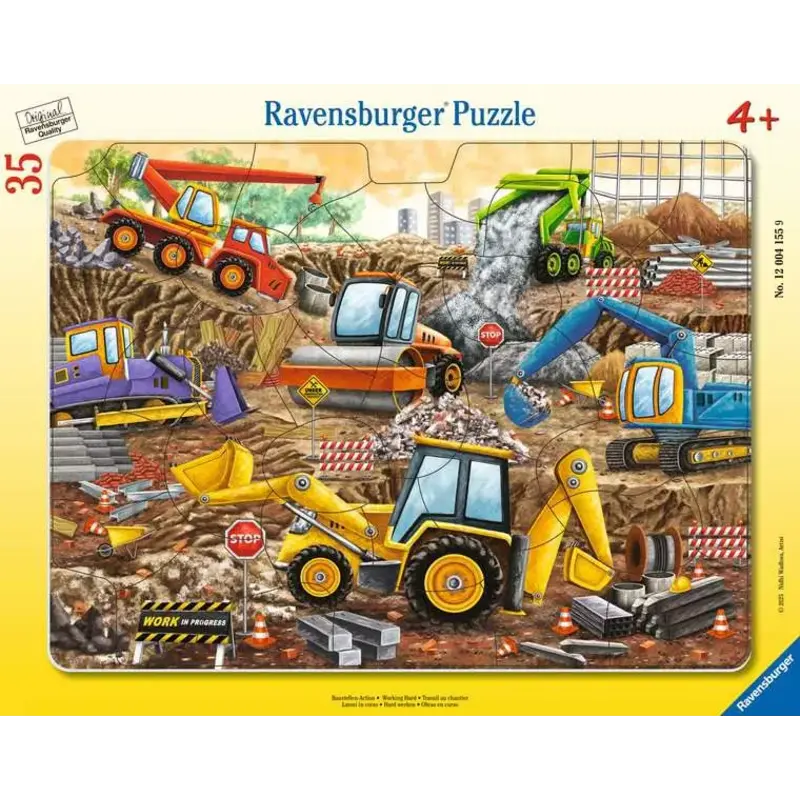 RAVENSBURGER Working Hard 35 Pc Frame Puzzle