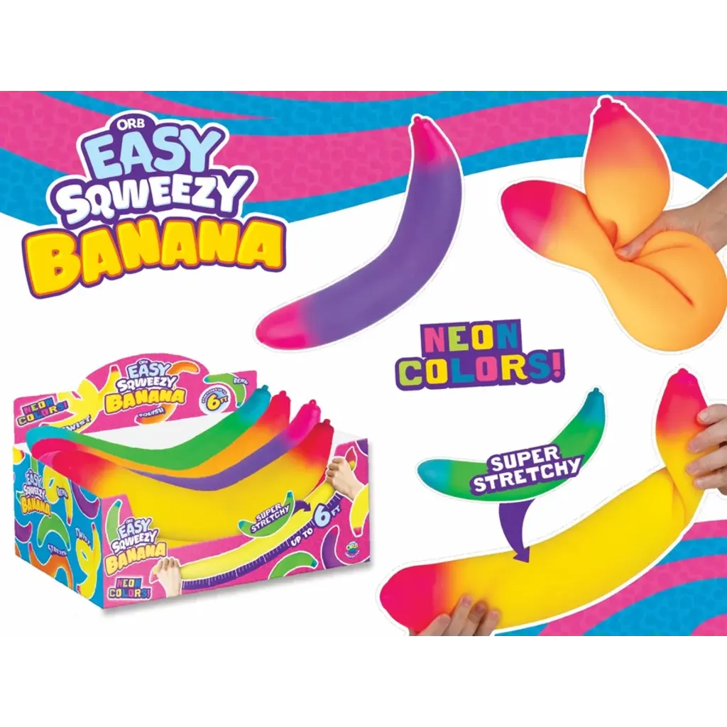 ORB TOYS Easy Sqweezy Neon Jumbo Banana
