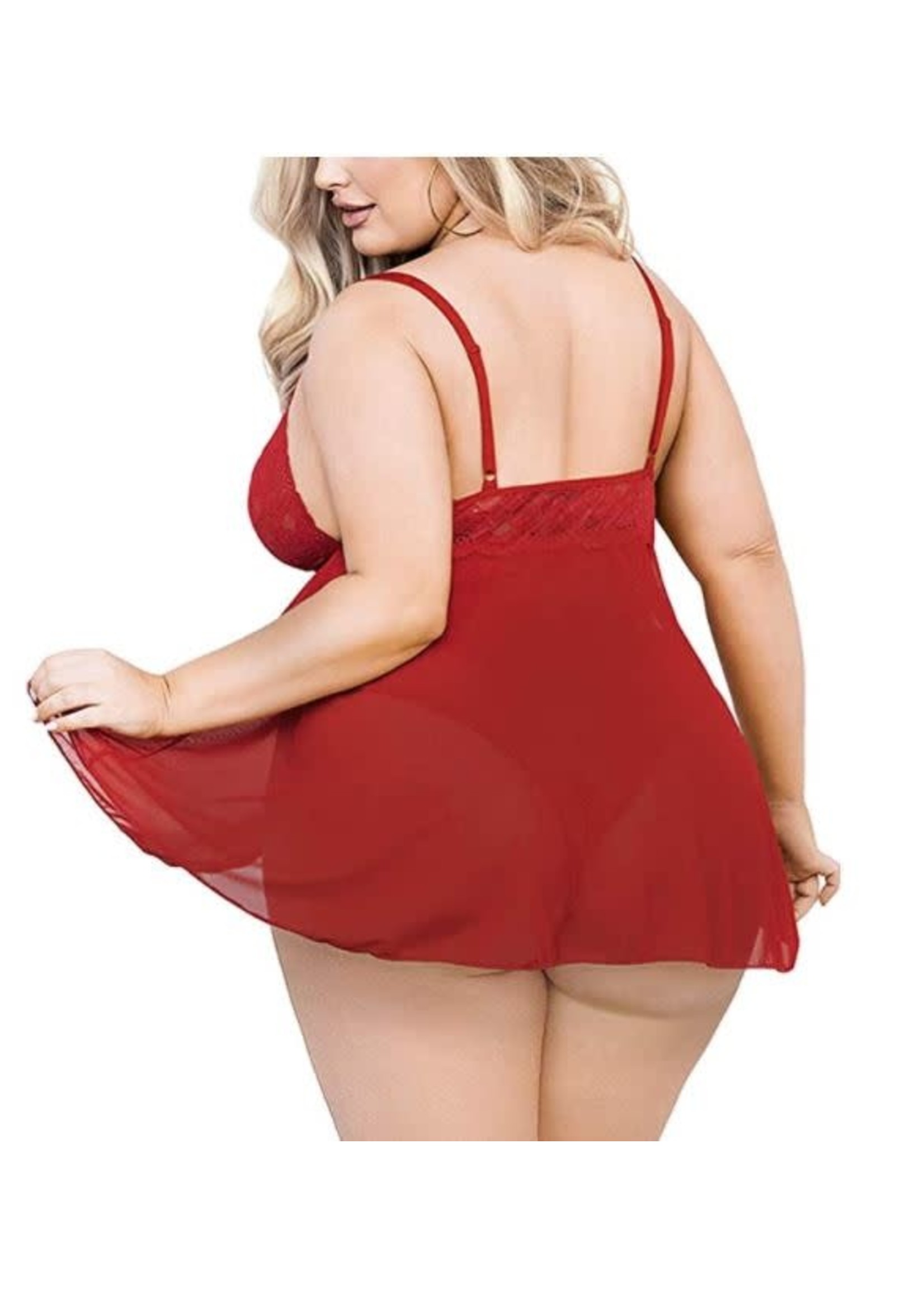 EVELUST Plus Size Sexy Lingerie for Women V-Neck High Waist Floral