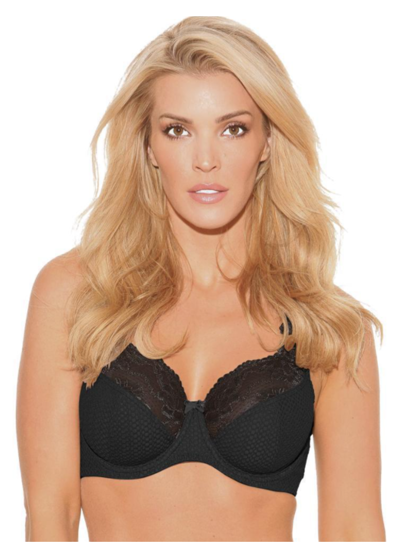 Ribbons Padded Full Cup Bra - Charcoal Black