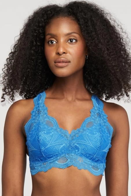 Free People Galloon Lace Crop Bra in Blue