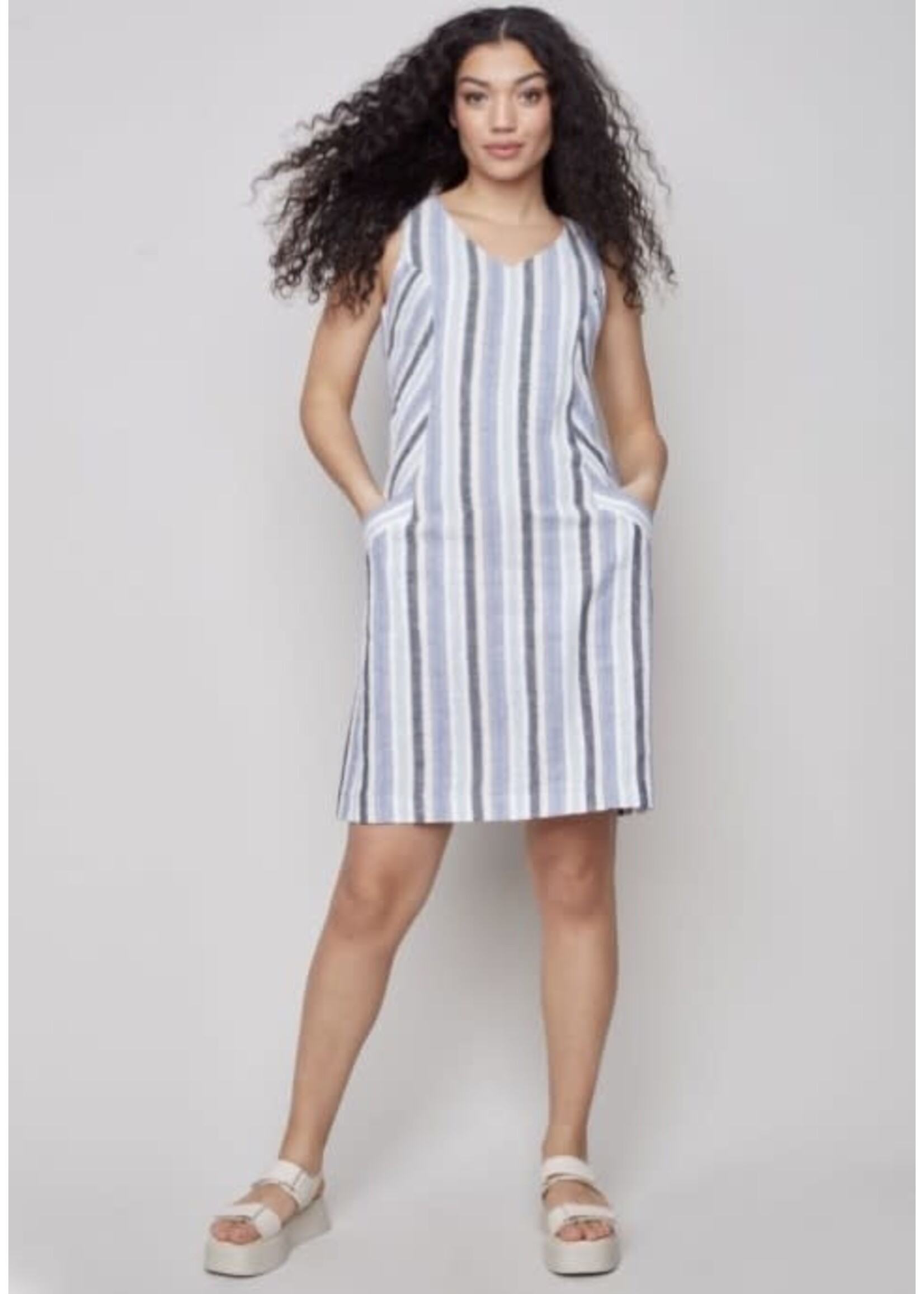 Charlie B CB Sleeveless Striped A Line Dress