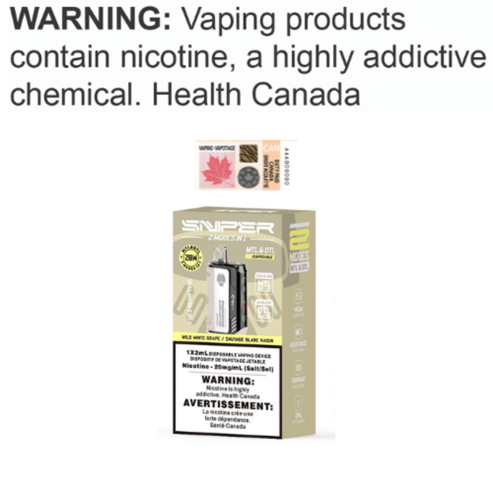 Vapmod Vapmod Sniper Disposable [ET]
