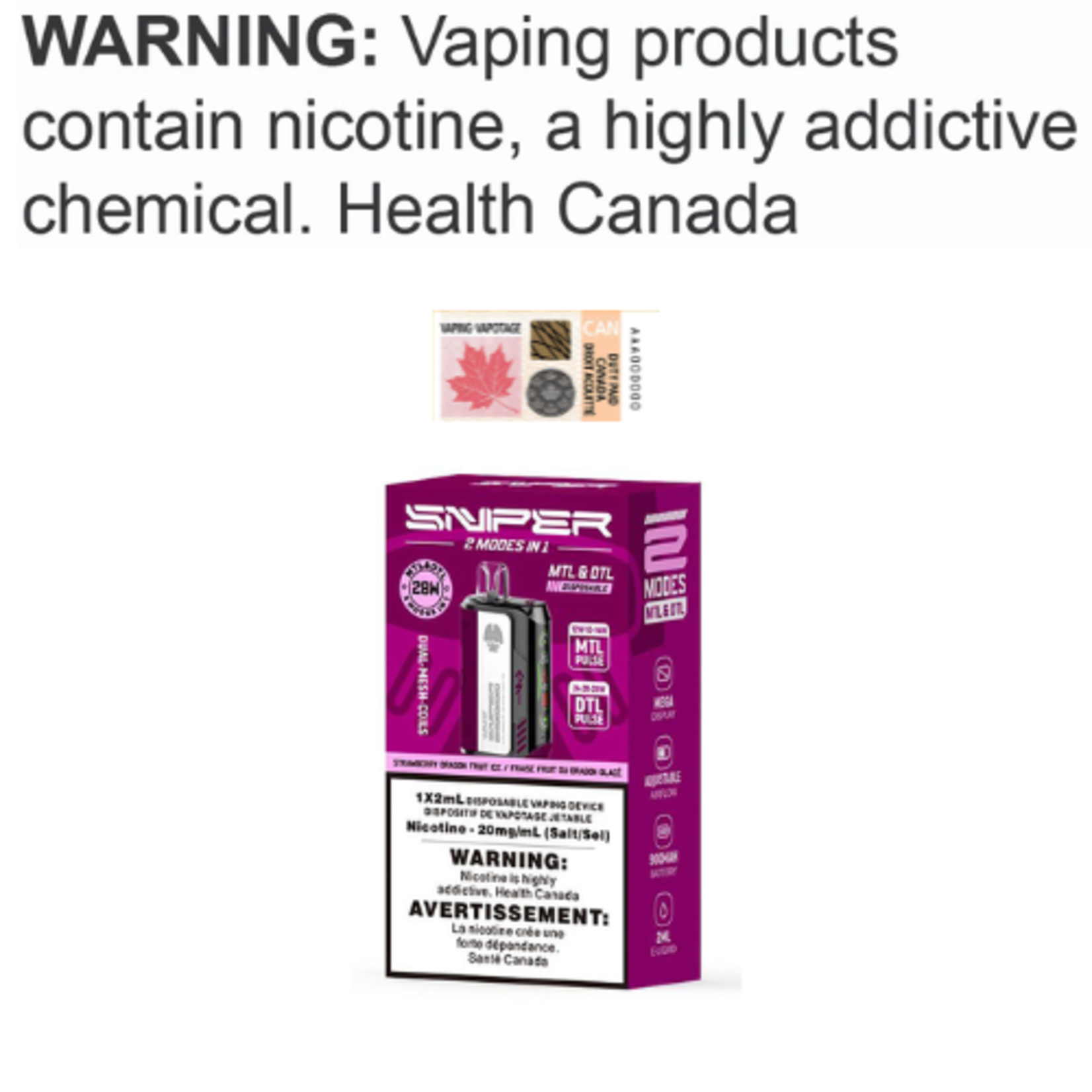 Vapmod Vapmod Sniper Disposable [ET]
