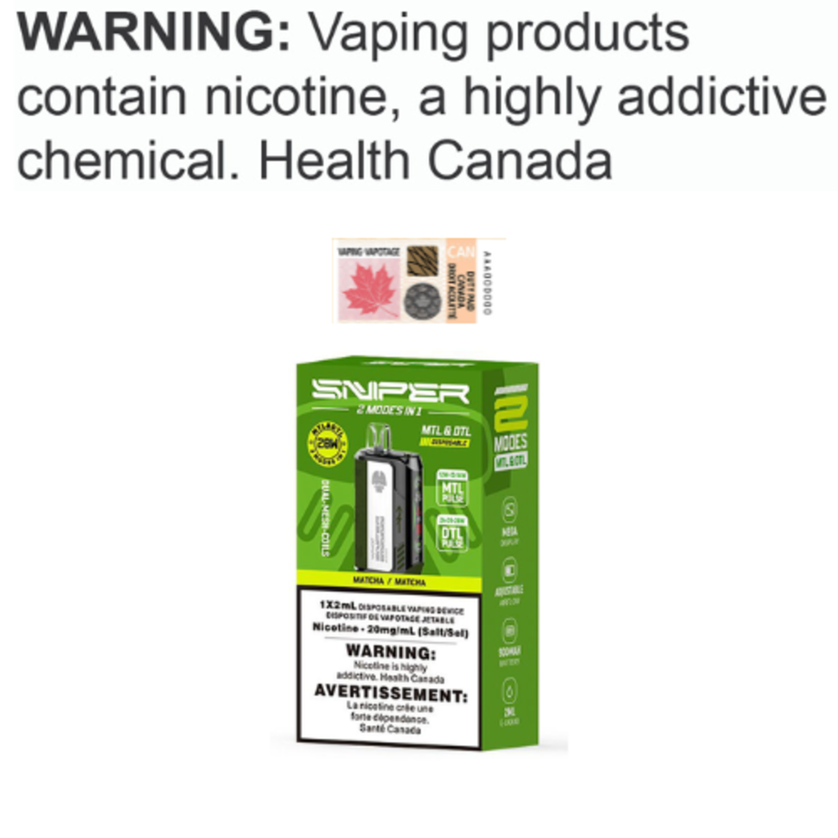 Vapmod Vapmod Sniper Disposable [ET]