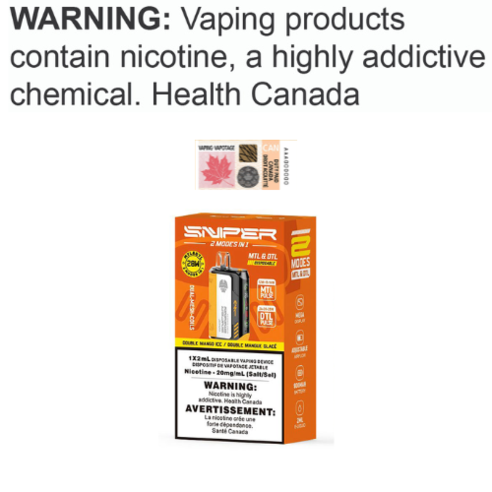 Vapmod Vapmod Sniper Disposable [ET]
