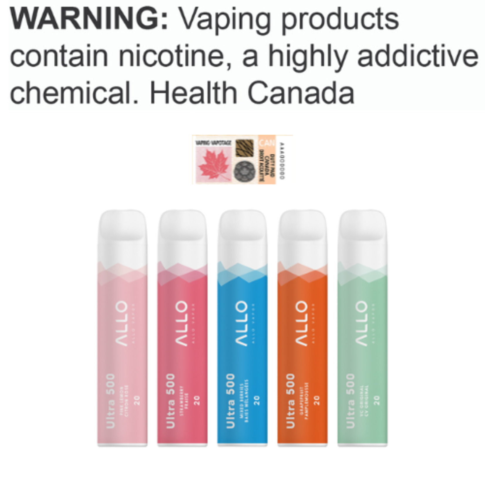 Allo Vapor 500 Allo Ultra 500 Disposable [ET]