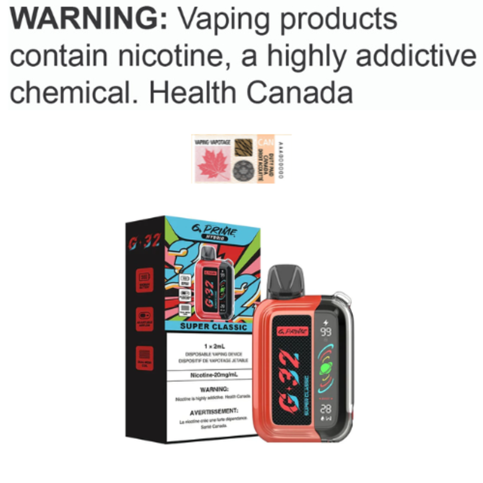 G Prime Disposable ABT Hybrid Disposable [ET]