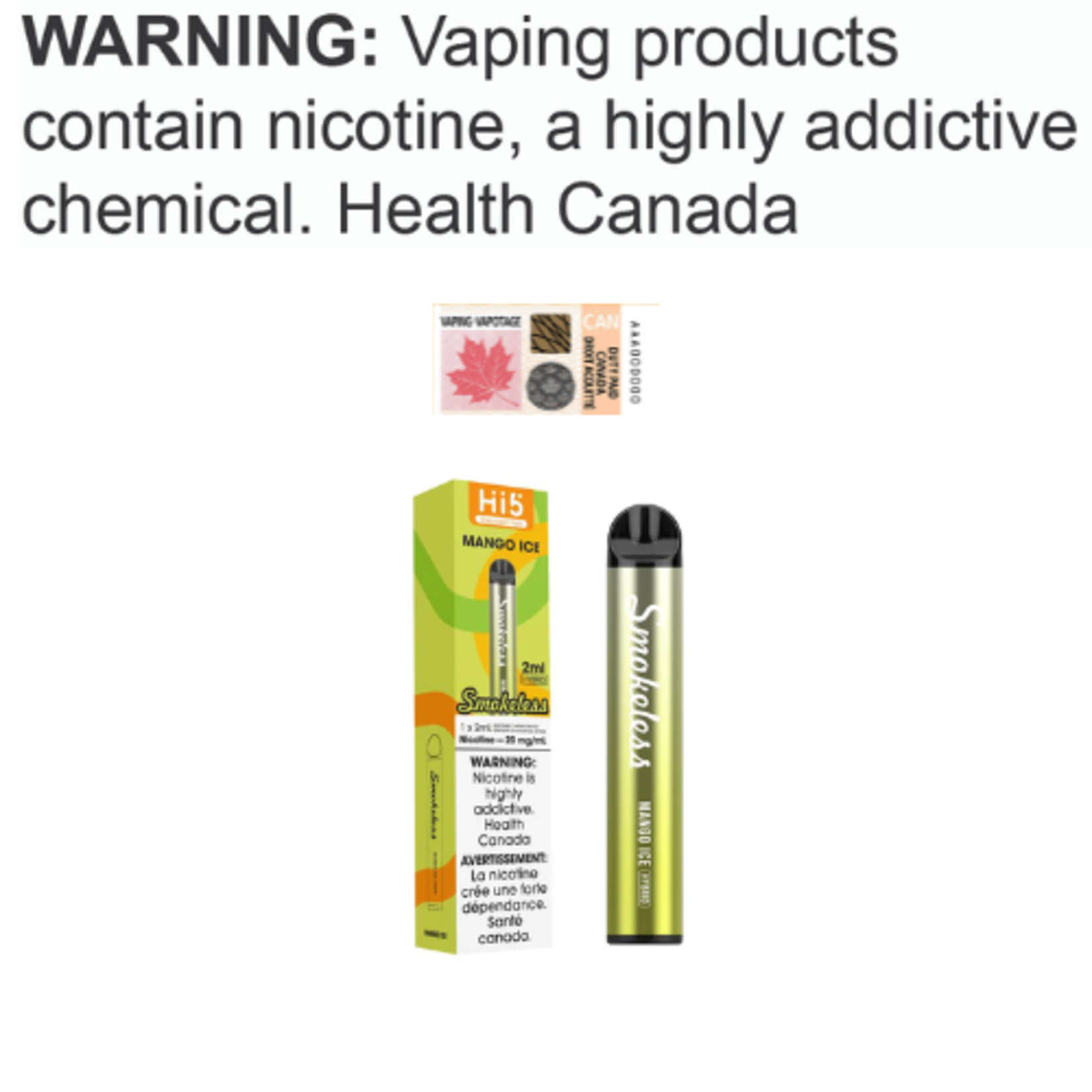 Hi5 Smokeless Disposable Hi5 Smokeless Disposable [ET]
